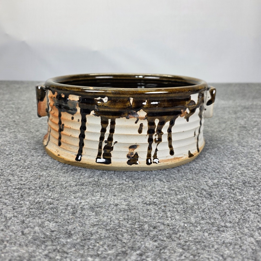 Vintage Hand Thrown Stonewear  Studio Pottery Bowl Planter Signed Do As You Will